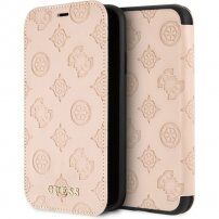 Guess Debossed Peony Book flip futrola za iPhone X / XS - bež