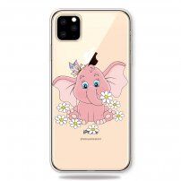 Mekana plastična maskica za iPhone 11 Pro Max - slon s tratinčicama