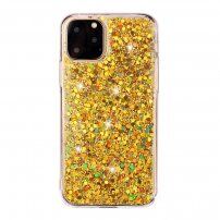 Mekana prozirna maskica sa šljokicama za iPhone 11 Pro Max - zlatna