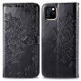 Flip futrola s reljefom mandale i ornamenata za iPhone 11 - crna