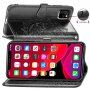 Flip futrola s reljefom mandale i ornamenata za iPhone 11 - crna