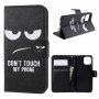 Flip futrola s postoljem Do not touch my phone za iPhone 11 Pro - crna