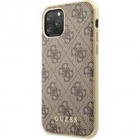 Guess 4G maskica s tekstilnom površinom za iPhone 11 Pro Max - smeđi