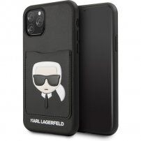 Karl Lagerfeld maskica s utrom za karticu za iPhone 11 Pro Max - crni