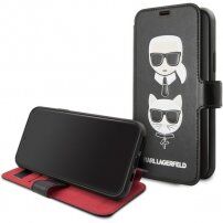 Karl Lagerfeld flip futrola s utorima za kartice za iPhone 11 - crno