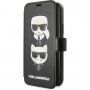 Karl Lagerfeld flip futrola s utorima za kartice za iPhone 11 - crno