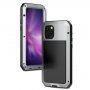 Super izdržljiva futrola izrađena od metala, silikona i kaljenog stakla za iPhone 11 Pro - srebrni