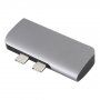 Razdjelnik 2x USB-C konektor + port USB 3.0 + HDMI port + port za punjenje USB-C PD za MacBook - siva