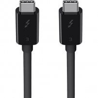Belkin ThunderBolt 3 (USB-C / USB-C) podatkovni kabel za napajanje za iPhone / iPad / MacBook / AirPods - 0,8 m - crni