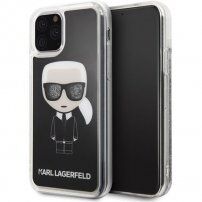 Karl Lagerfeld maskica sa šljokicama za iPhone 11 Pro Max - crni