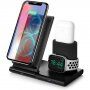 Punjivi odvojivi stalak 3u1 za bežično punjenje iPhone / Apple Watch / AirPods - crno
