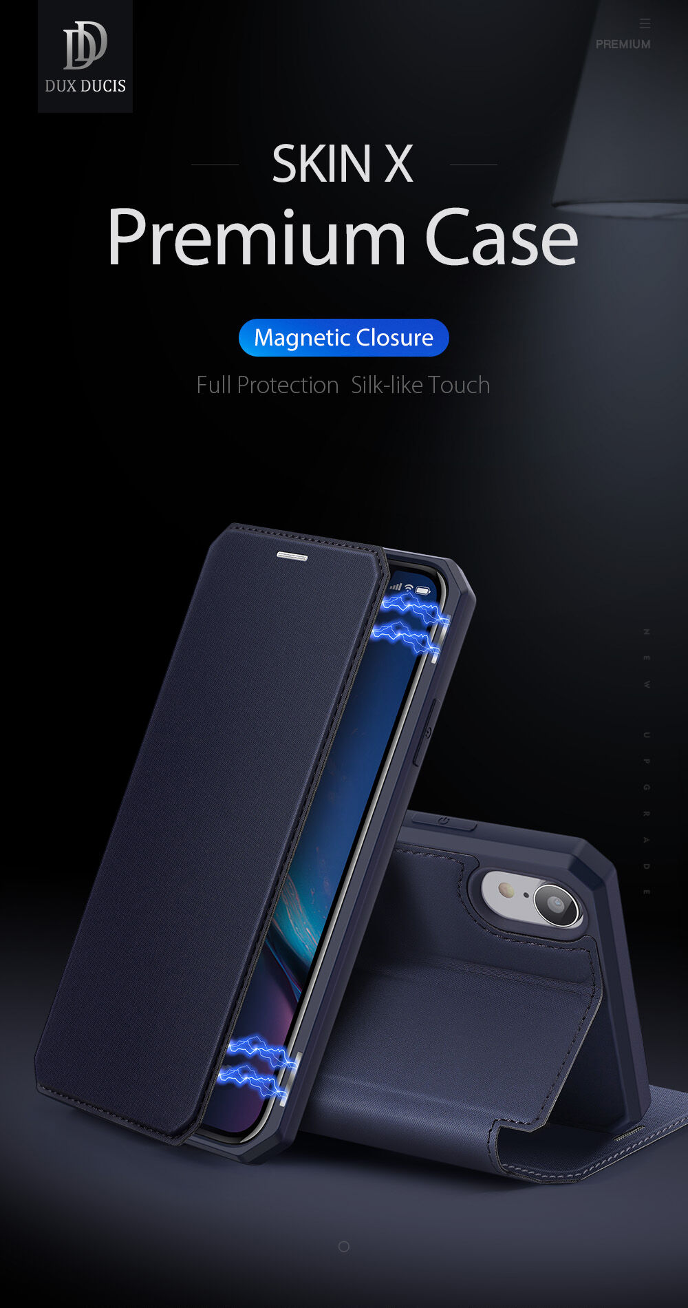 Dux Ducis flip futrola s utorom za kartice za iPhone XR - ružičasto
