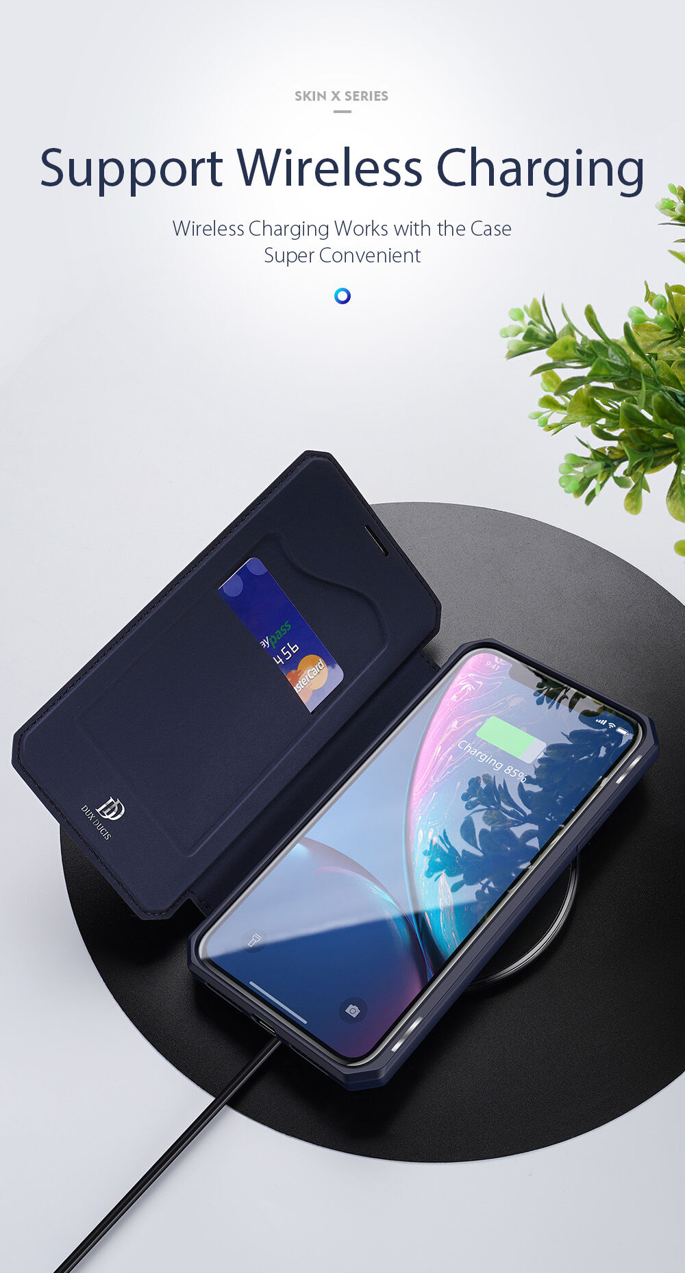 Dux Ducis flip futrola s utorom za kartice za iPhone XR - ružičasto