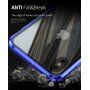 Maskica s metalnim okvirom i kaljenim anti-blue-ray staklom za prednju i stražnju stranu iPhone X / XS - zlatni