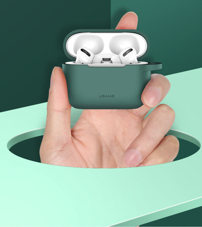 Usams silikonsko kućište s karabinom za AirPods Pro - žuti