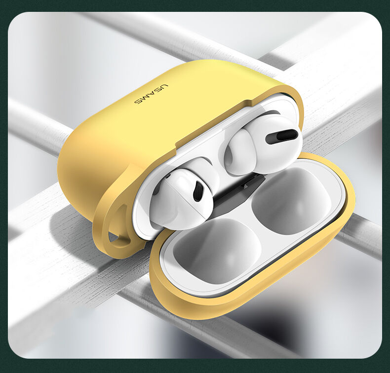 Usams silikonsko kućište s karabinom za AirPods Pro - žuti