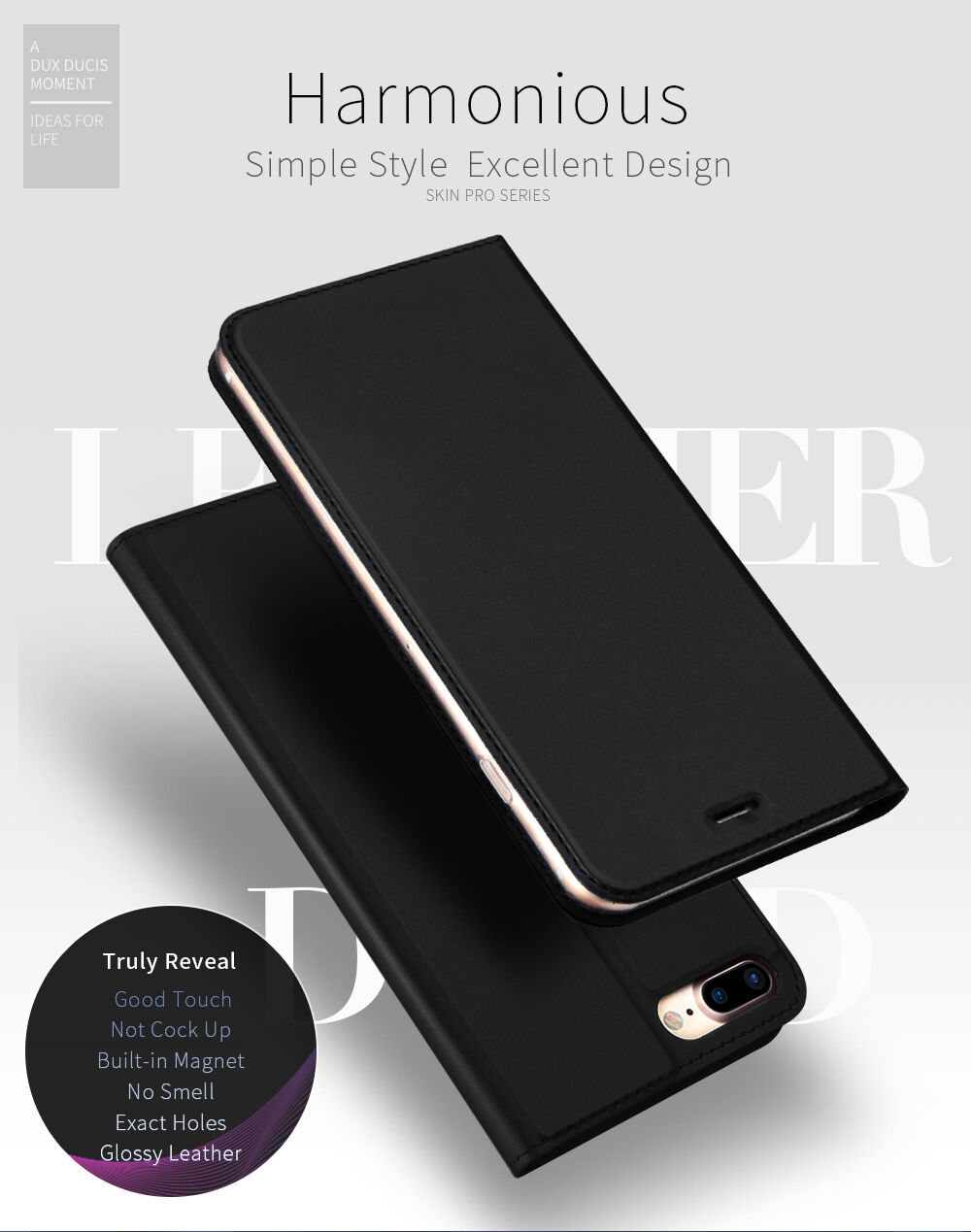Dux Ducis flip futrola s postoljem za iPhone 7 Plus / 8 Plus - tamno sivo
