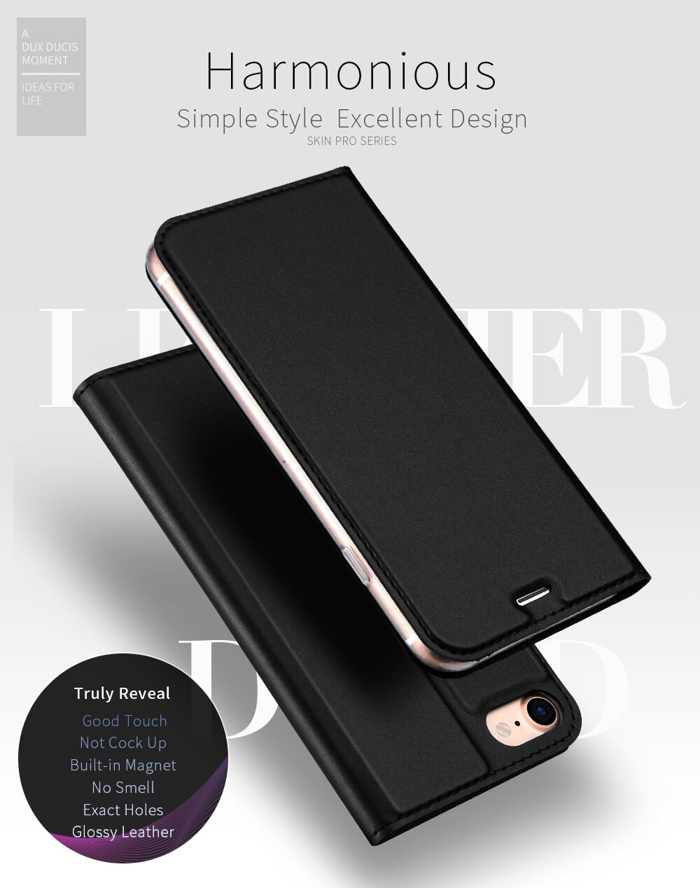 Dux Ducis flip futrola s postoljem za iPhone SE (2020/2022) / 8 / 7 - ružičasto-zlatna