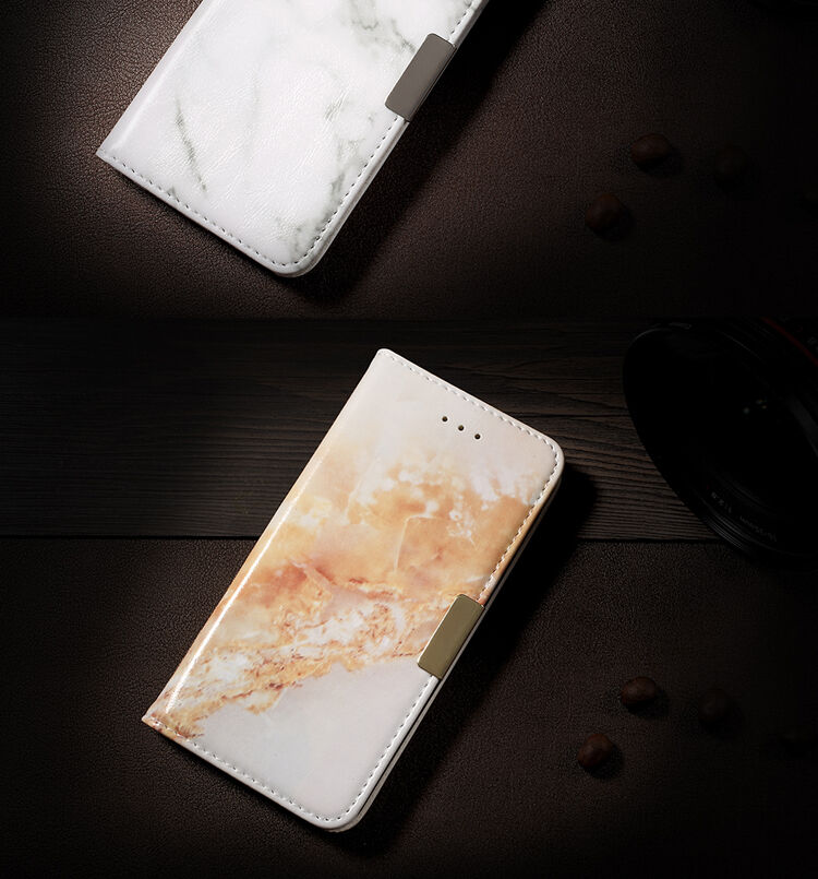 Flip futrola s mramornim uzorkom za iPhone SE (2020/2022) / 8 / 7 - sivo
