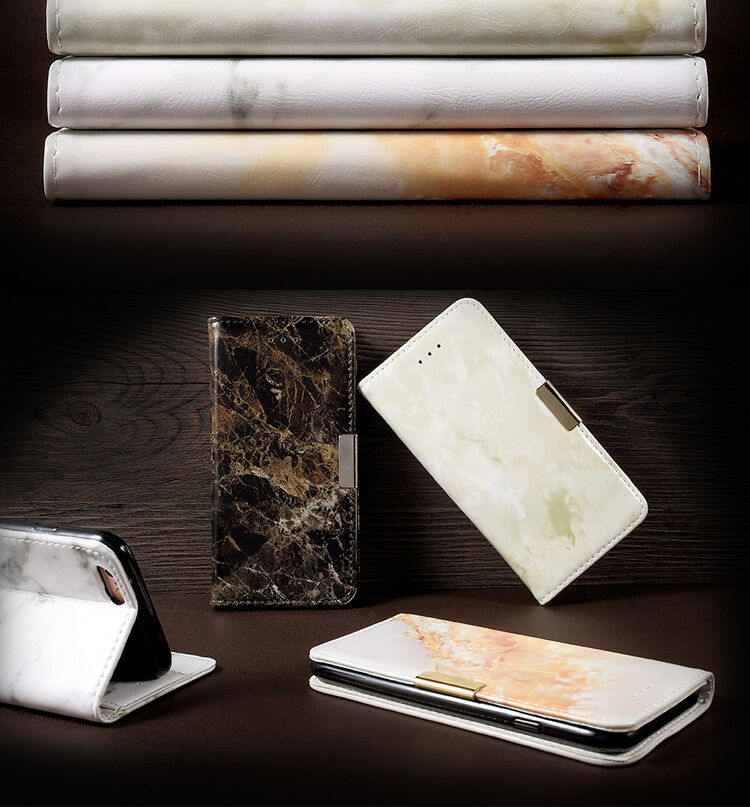 Flip futrola s mramornim uzorkom za iPhone SE (2020/2022) / 8 / 7 - crno