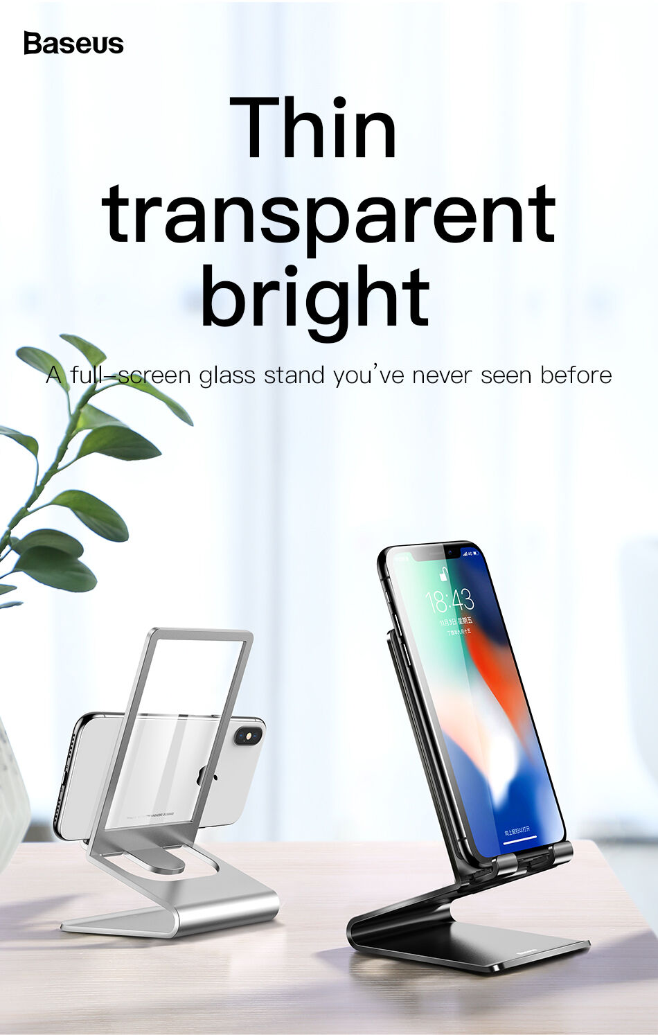 BASEUS elegantni stalak za iPhone - crna
