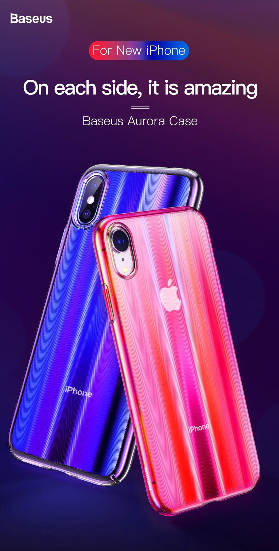BASEUS Aurora maskica za iPhone XS - crna
