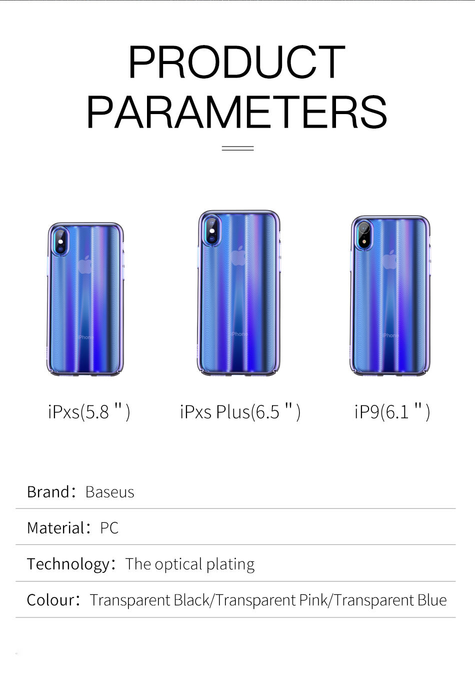 BASEUS Aurora maskica za iPhone XS - plava
