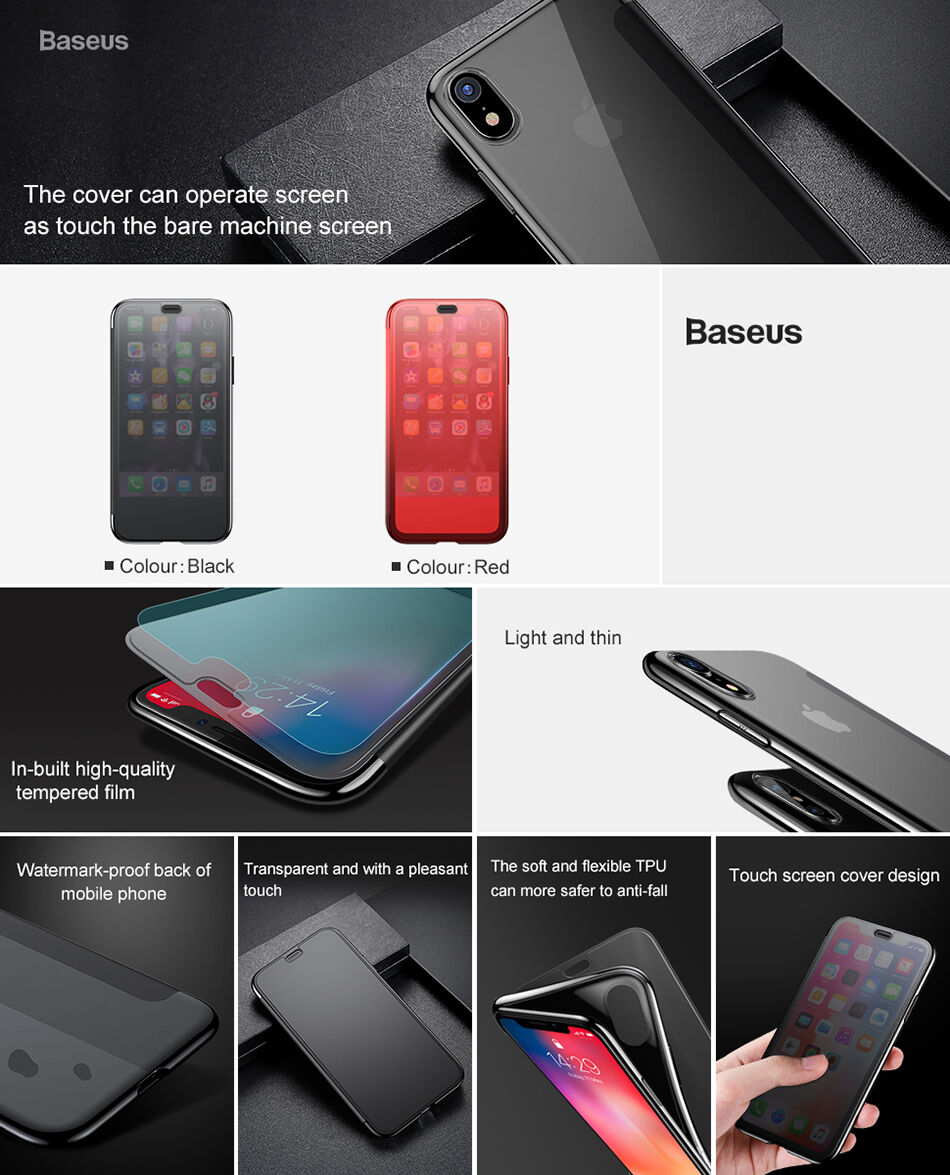 BASEUS flip futrola za iPhone XS - crna