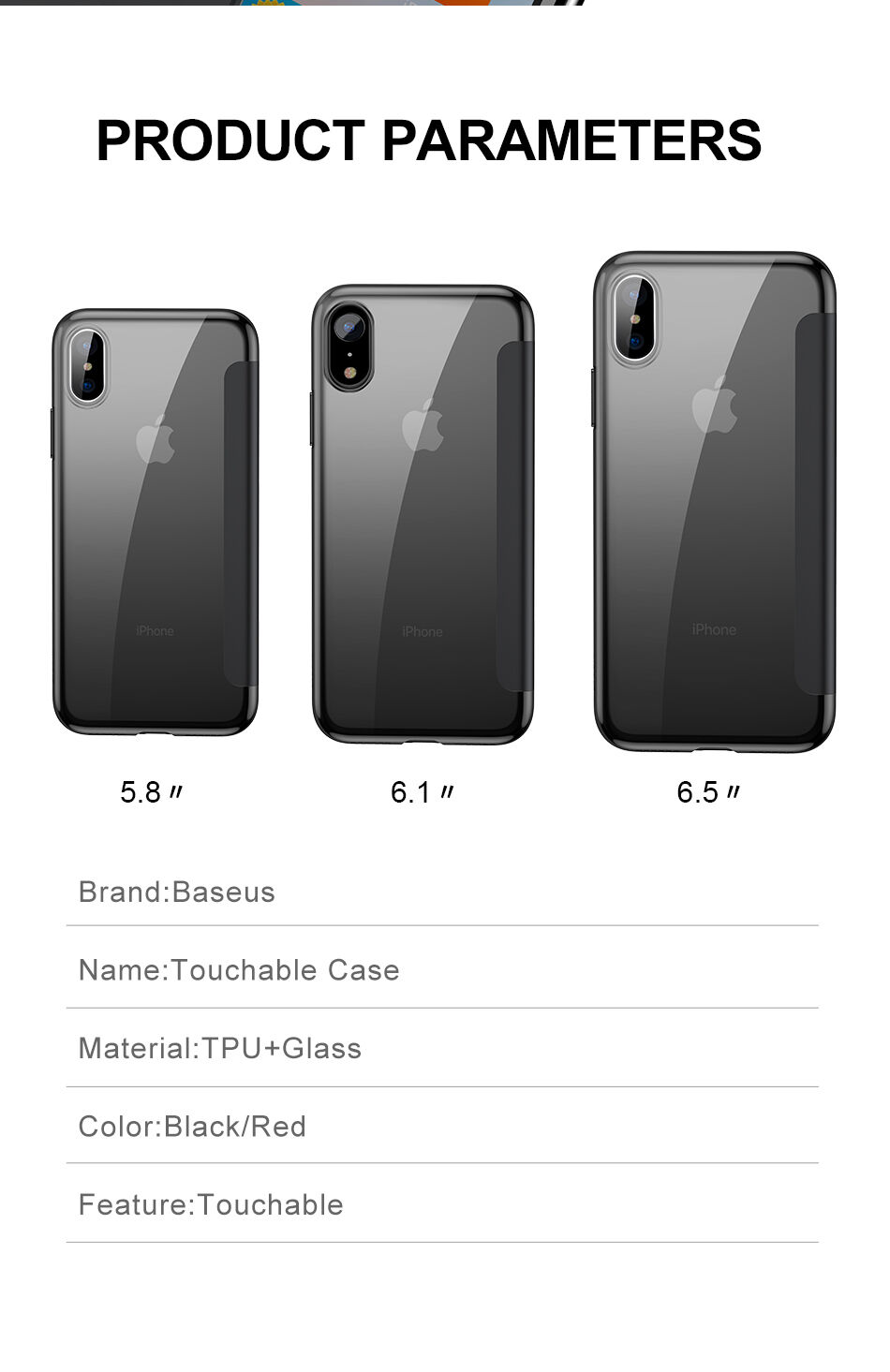 BASEUS flip futrola za iPhone XS - crna