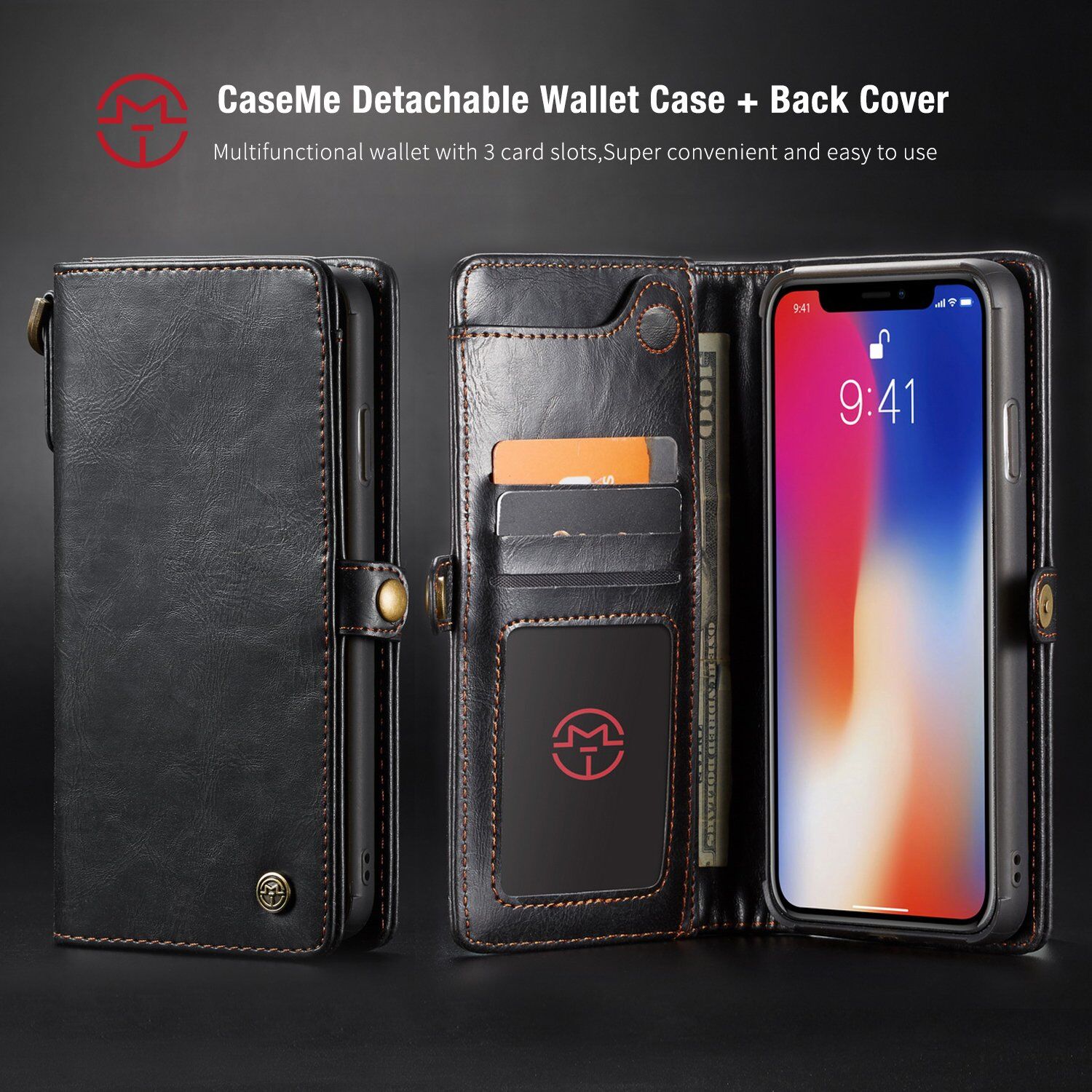 CASEME 2u1 ukloniva futrola za iPhone XS Max - crna