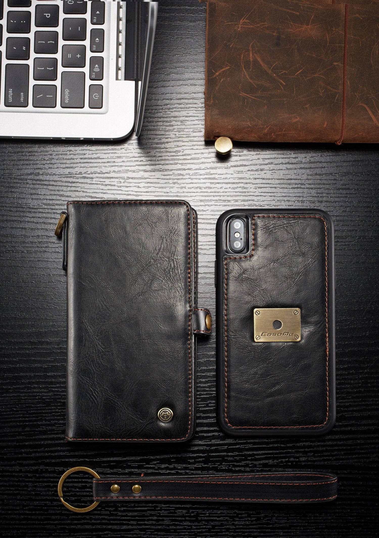 CASEME 2u1 ukloniva futrola za iPhone XS Max - Smeđa
