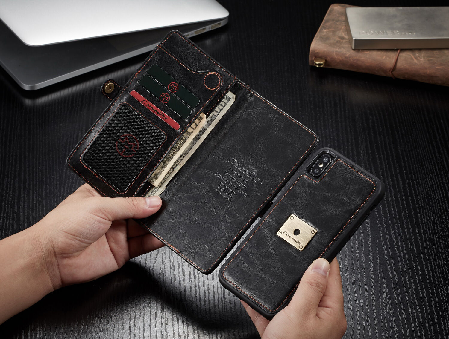 CASEME 2u1 ukloniva futrola za iPhone XS Max - Smeđa
