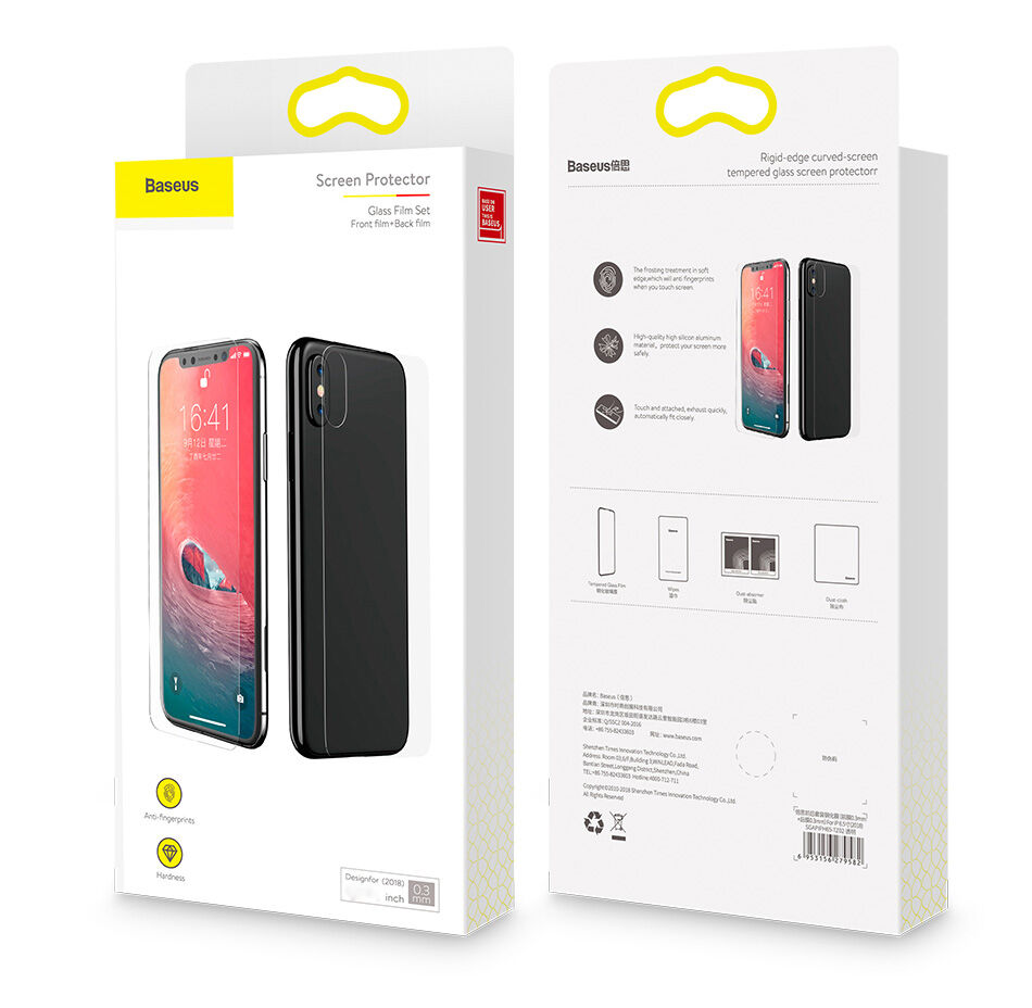 BASEUS kaljeno staklo za prednju i stražnju stranu za iPhone XS Max