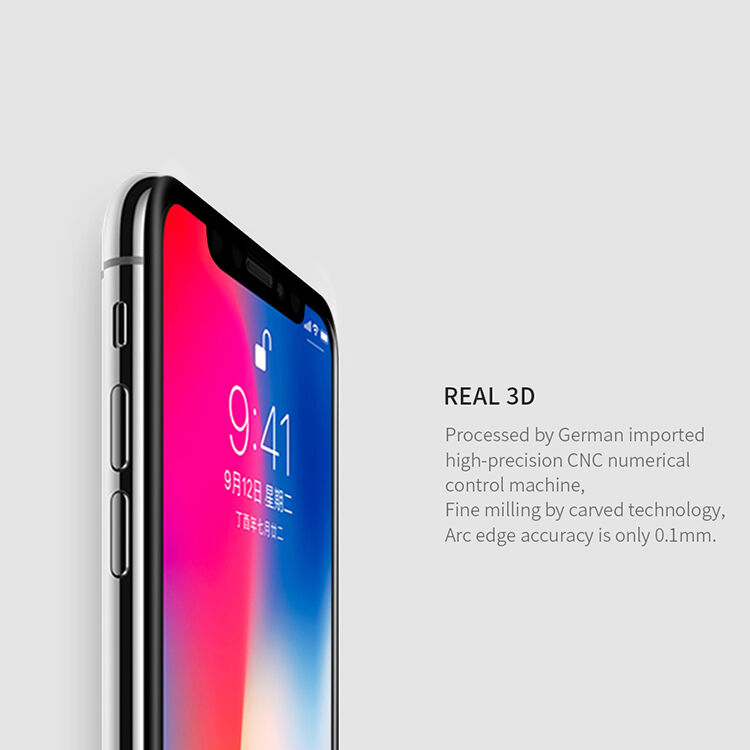 NILLKIN kaljeno 3D staklo za iPhone XS Max - crna