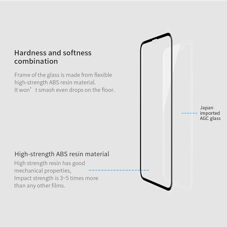 NILLKIN kaljeno 3D staklo za iPhone XS Max - crna