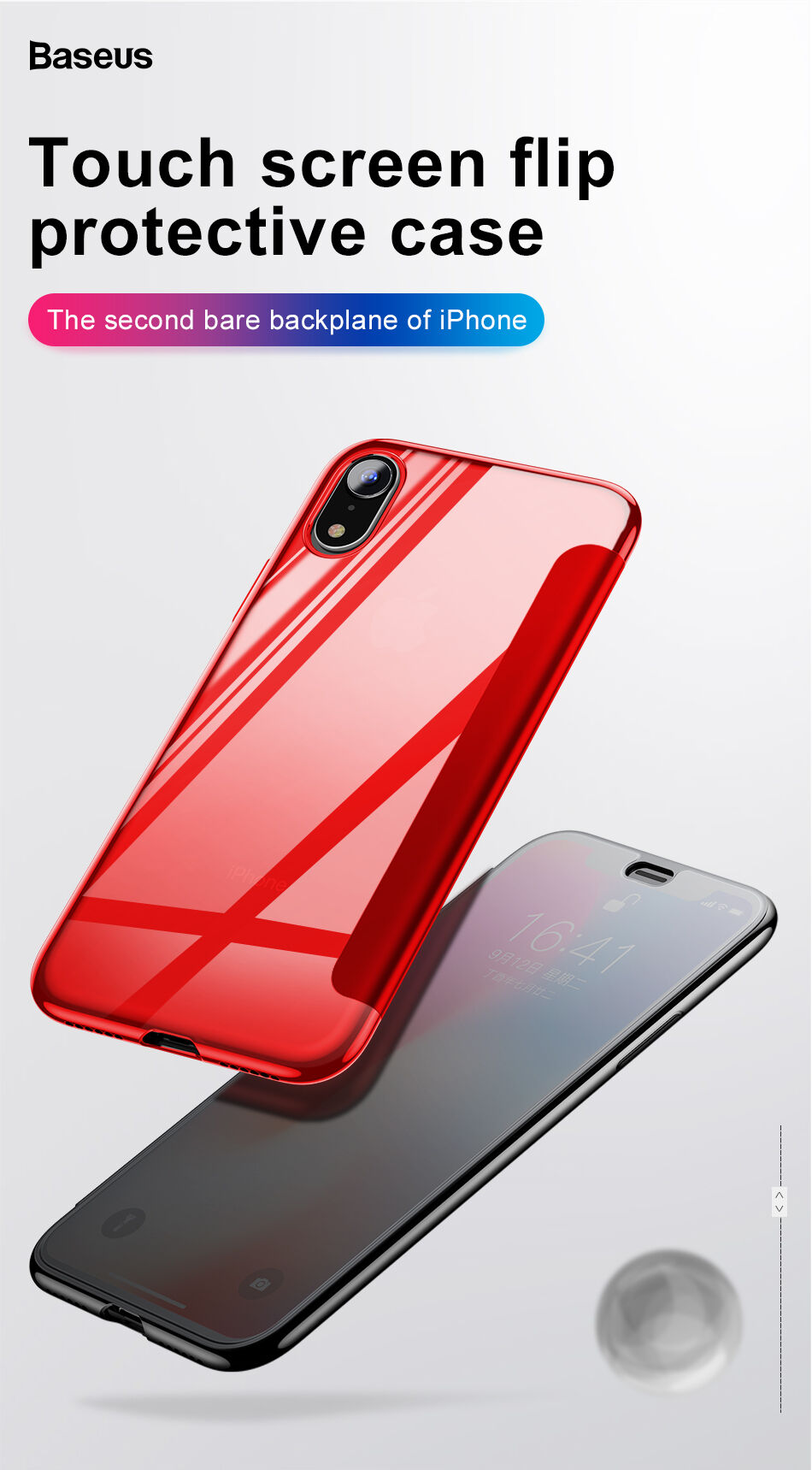 BASEUS flip futrola za iPhone XR - crvena