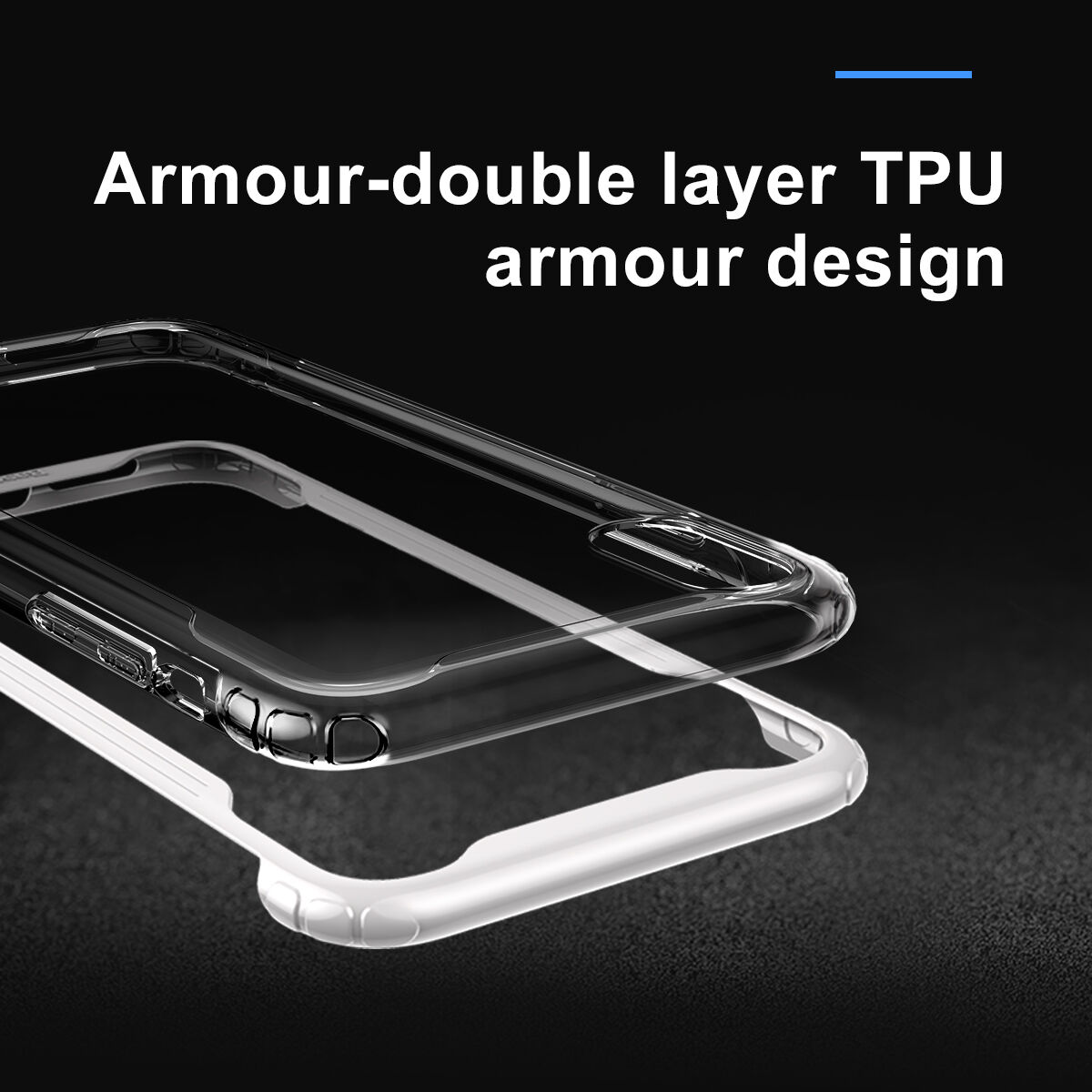 BASEUS Armor prozirna maskica s okvirom za iPhone XR - crna