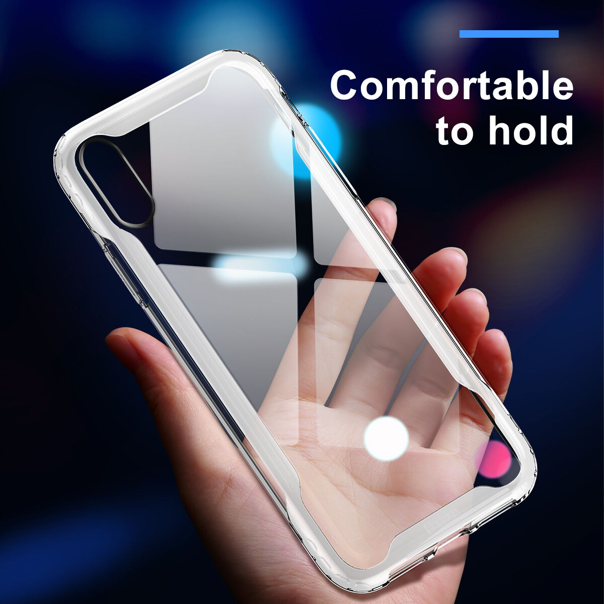 BASEUS Armor prozirna maskica s okvirom za iPhone XR - crna