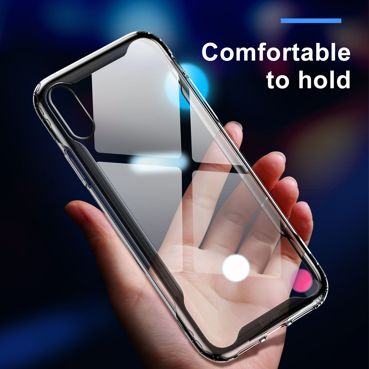 BASEUS Armor prozirna maskica s okvirom za iPhone XR - crna