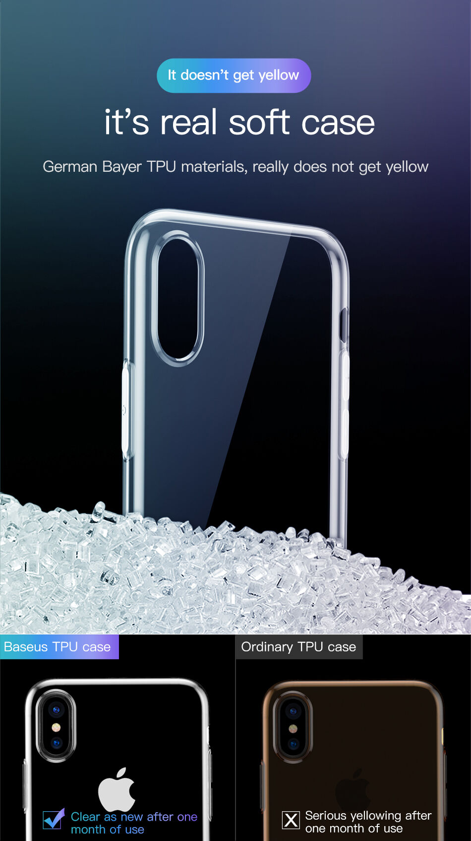 BASEUS Simplicity maskica za iPhone XR - zlatna