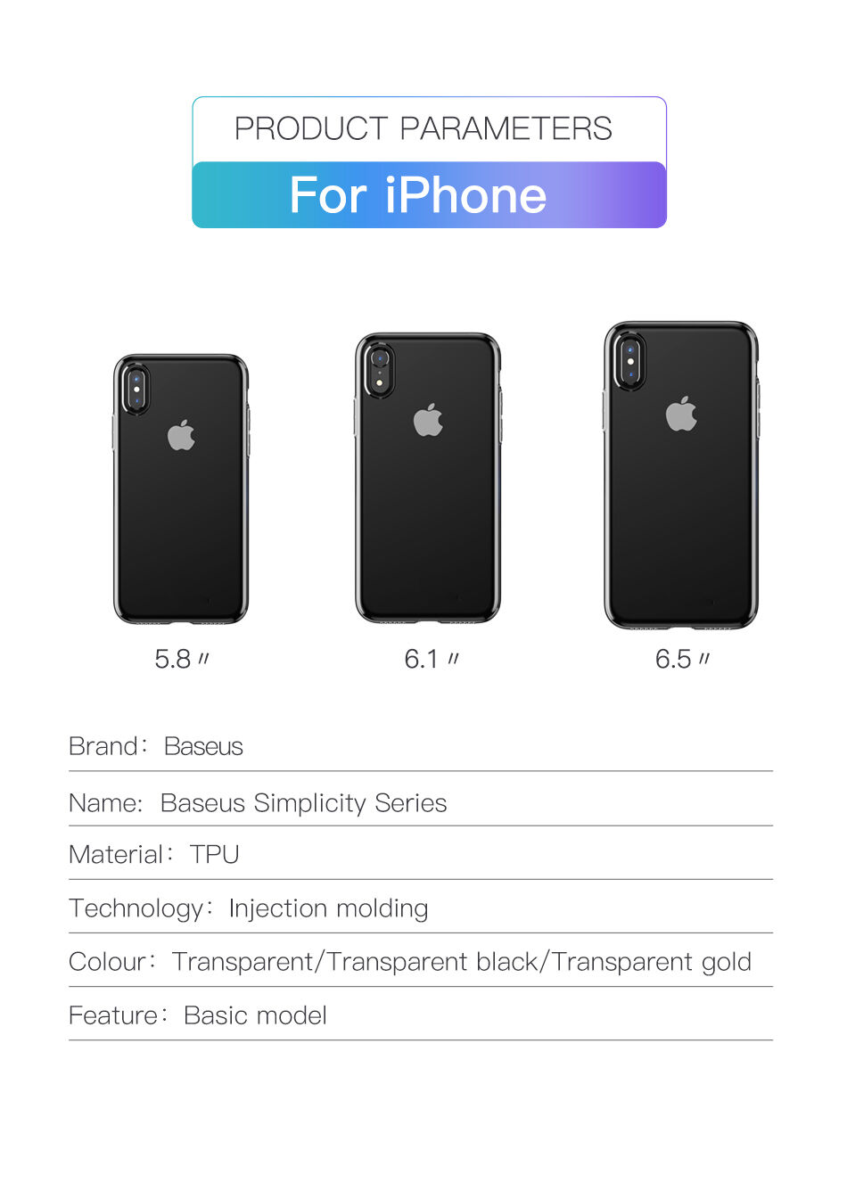 BASEUS Simplicity maskica za iPhone XR - zlatna