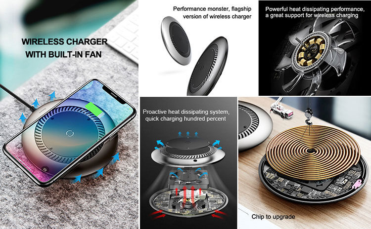 BASEUS bežični punjač s ventilacijom za iPhone - crna