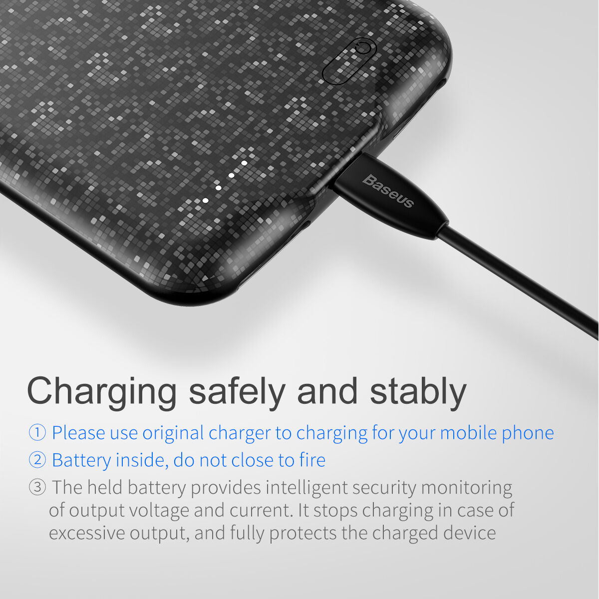 BASEUS dizajnerska maskica s baterijom 5000mAh za Apple iPhone 7 / 9 - krem