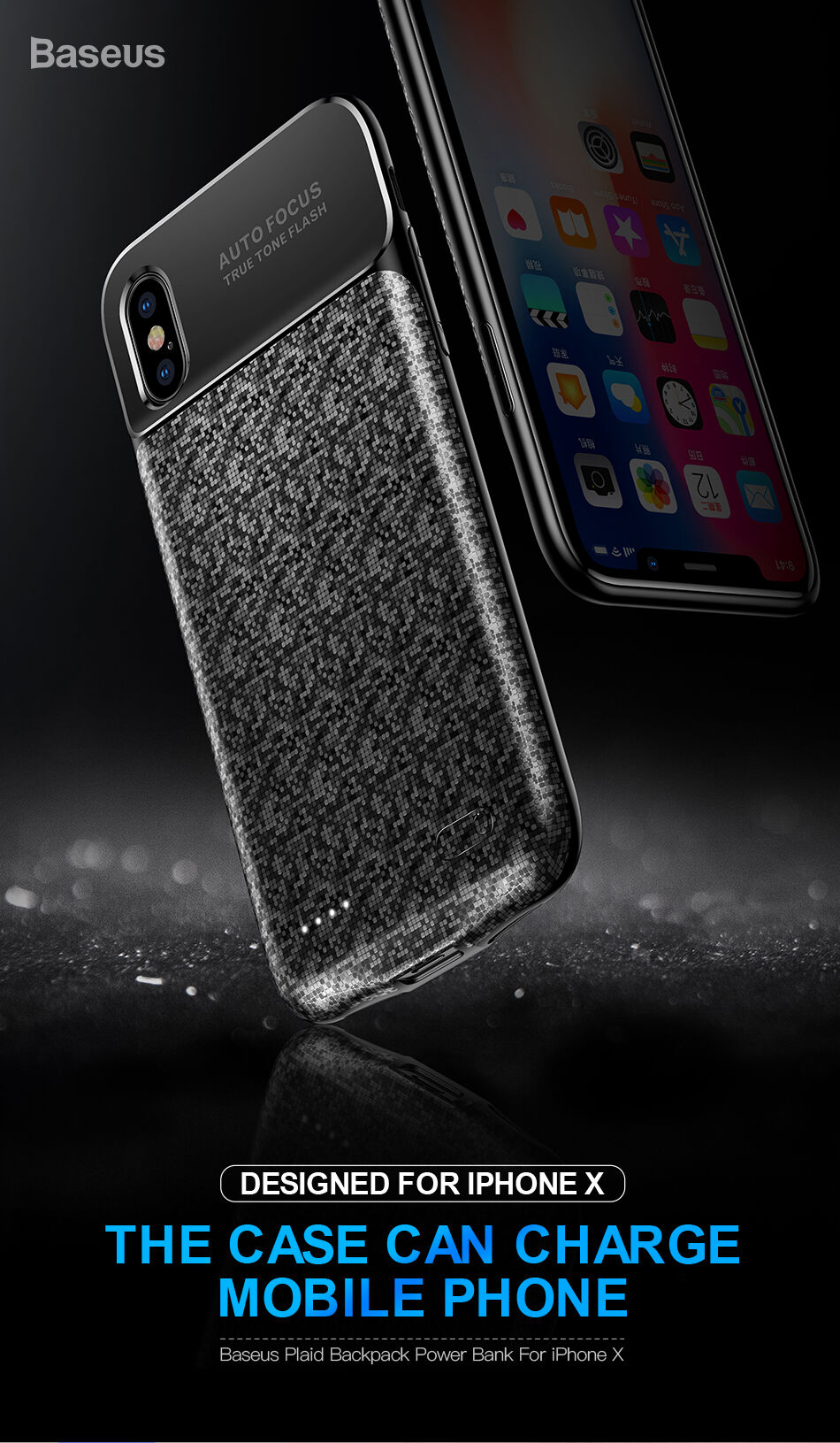 BASEUS maskica s baterijom 3500mAh za iPhone X - bijela