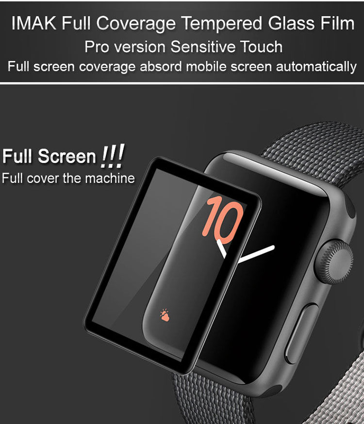 IMAK Pro+ kaljeno staklo 2.5D za Apple Watch - 38mm - crna