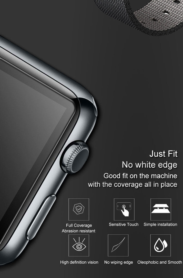 IMAK Pro+ kaljeno staklo 2.5D za Apple Watch - 38mm - crna