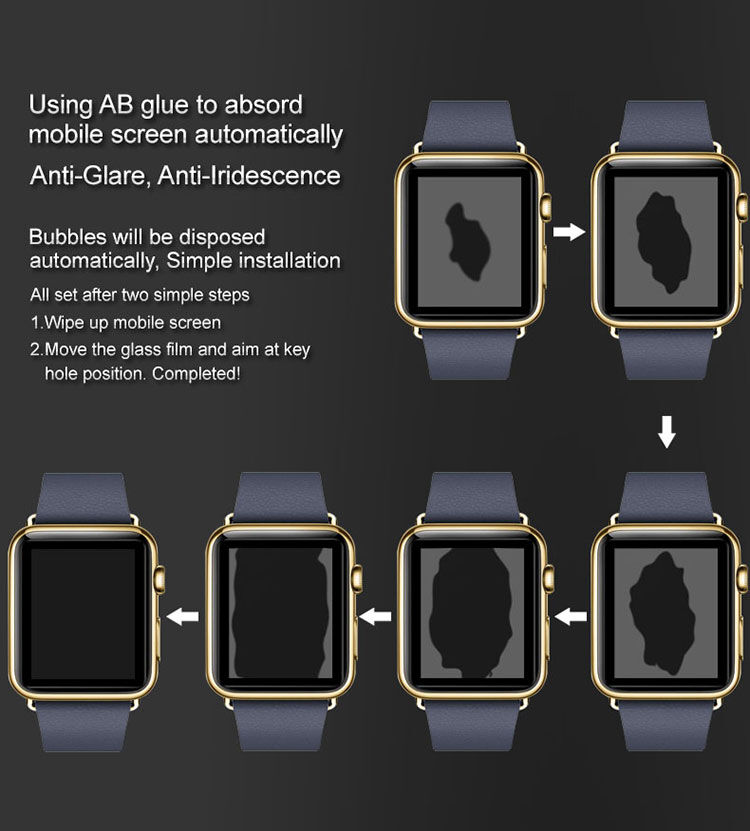 IMAK Pro+ kaljeno staklo 2.5D za Apple Watch - 38mm - crna