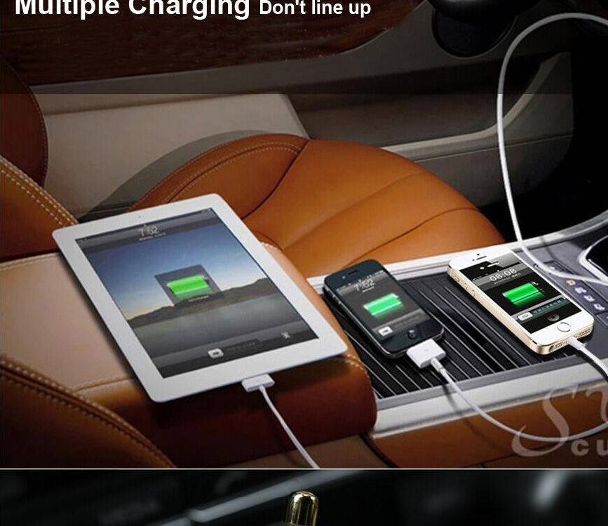 REMAX punjač za u automobil s tri porta za Apple iPhone / iPad / iPod - crna