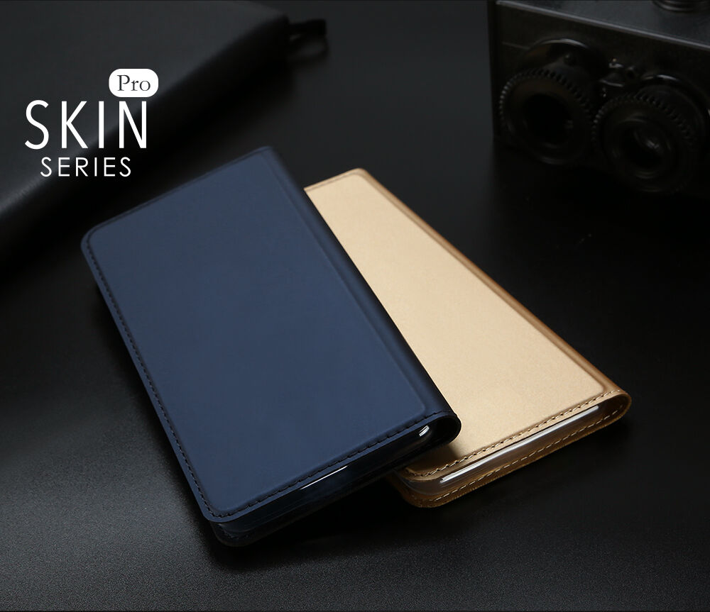 DUX DUCIS futrola s postoljem i pretincem za dokumente za Apple iPhone XS / iPhone X - Tamnoplava boja