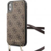 Guess 4G futrola s naramenicom za iPhone X / XS - smeđi